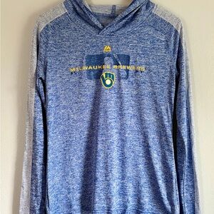 Majestic‎ Blue Long Sleeve Milwaukee Brewers Tee